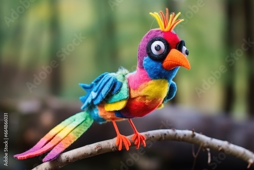 bird puppet made of colorful felt © Alfazet Chronicles