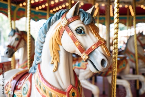 close-up of horse merry-go-round