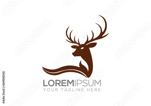 animal logo, wild, deer logo, deer, buck logo, jumping deer, zoo, park, goat, angry deer, buck,  © janu