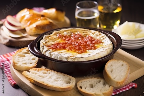 bbq baked camembert cheese with crusty bread