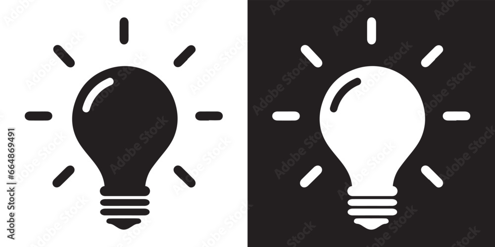 Bulb lamp icon vector. Idea bulb icon sign symbol in trendy flat style. Bulb lamp vector icon illustration isolated on white and black background Bulb lamp icon vector. Idea bulb icon sign symbol in trendy flat style. Bulb lamp vector icon illustration isolated on white and black background