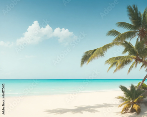 palm tree on the beach © emdadul