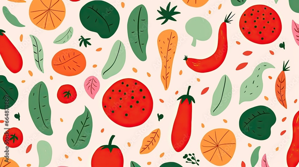 Abstract vegetables pattern. Hand drawn doodle vegetarian food. Vegetable kitchen illustration concept. Abstract vegetables pattern. Hand drawn doodle vegetarian food. Vegetable kitchen illustration concept.
