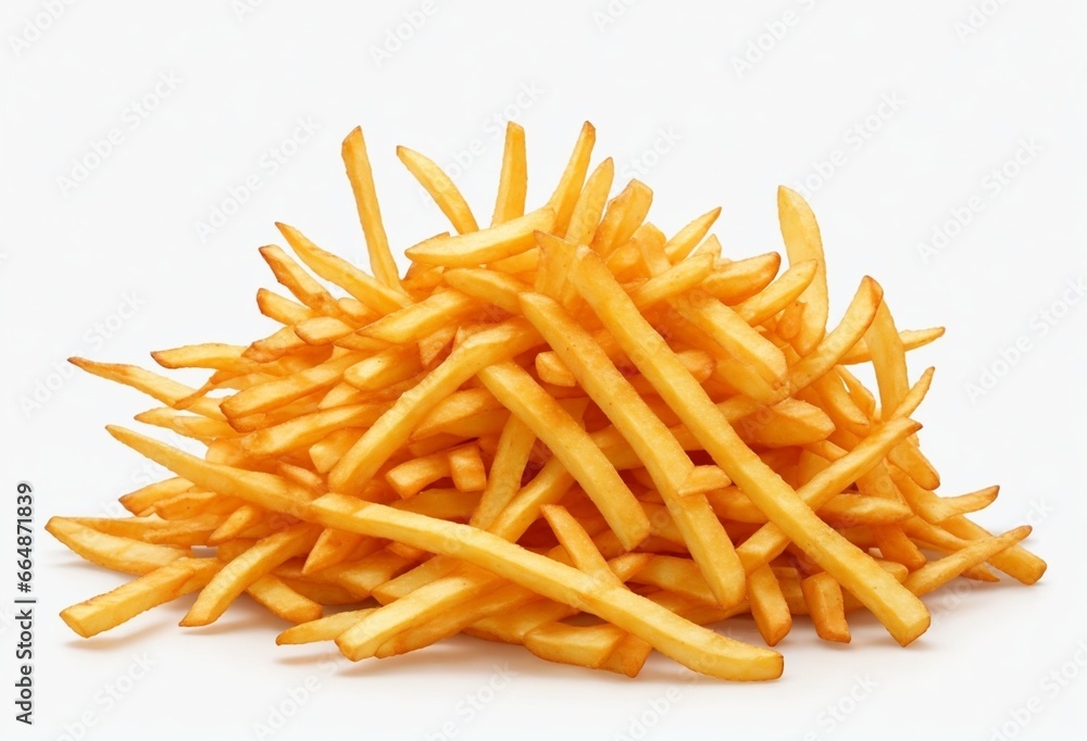 French fries on a white background French fries on a white background