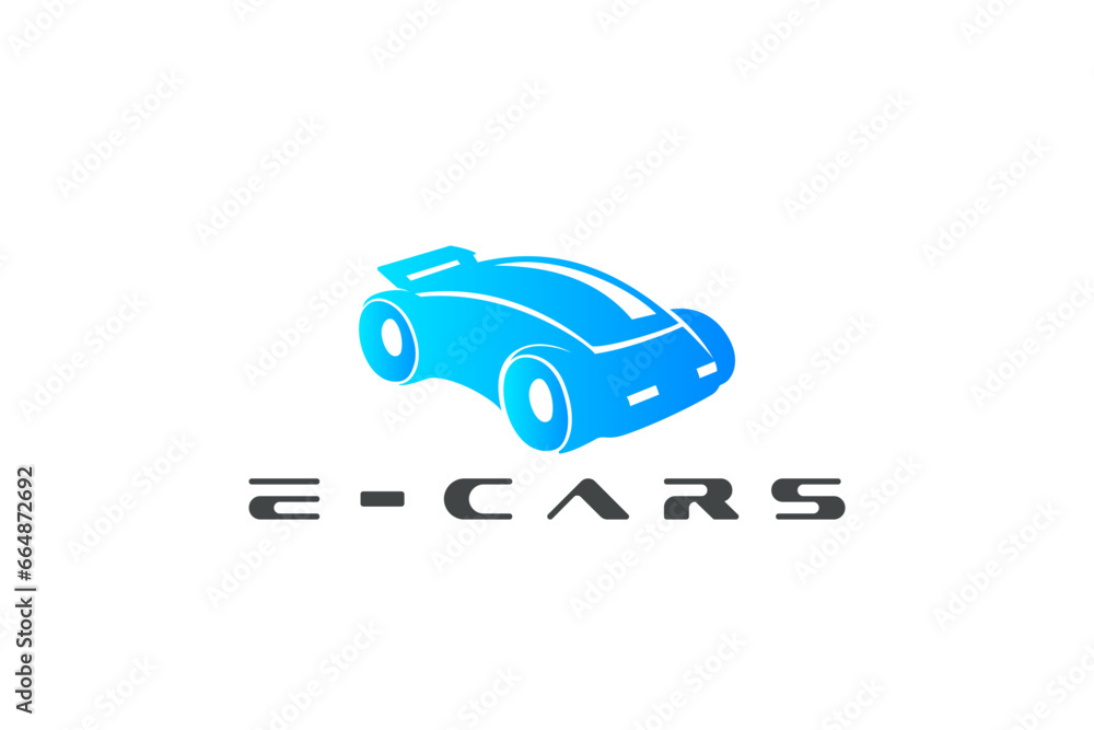 Futuristic Electric Car Logo Auto Repair Service Garage Design Vector template.