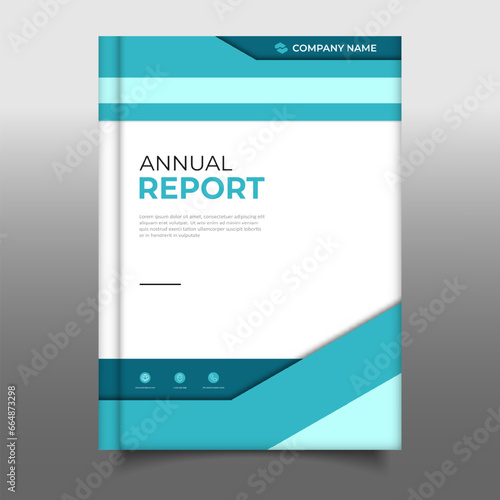 Blue annual report modern business template design