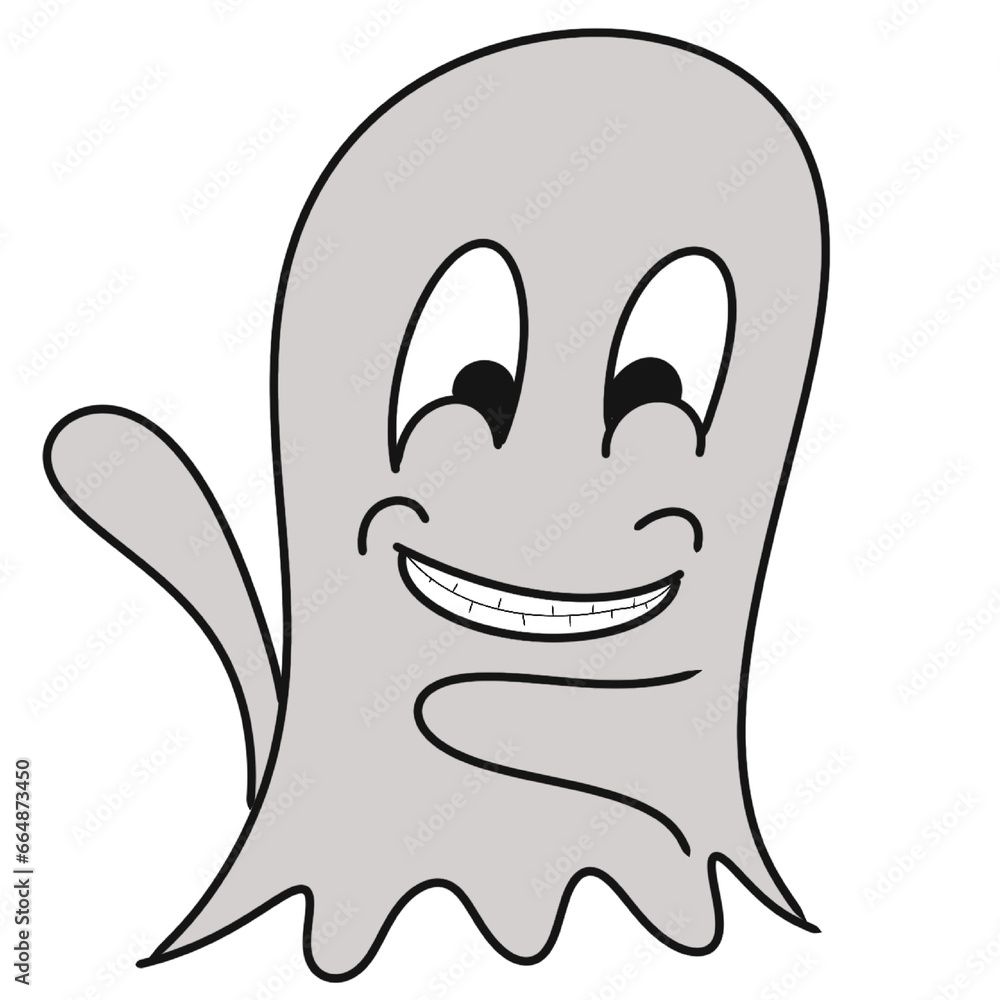 A cute ghost that flies above the ground for Halloween A cute ghost that flies above the ground for Halloween