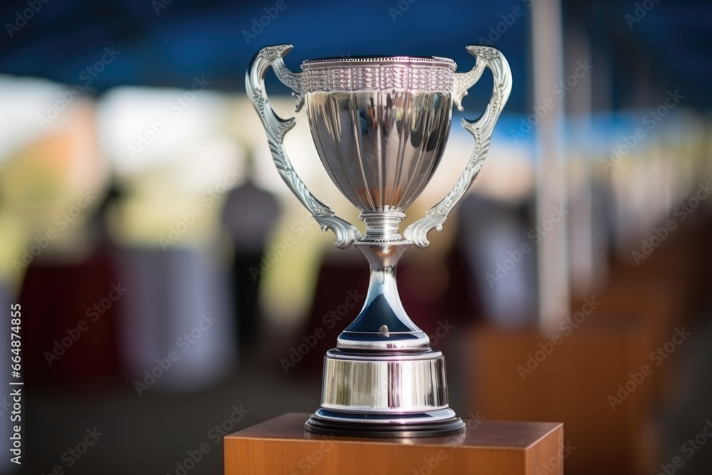 detail of an award ceremonys silver trophy detail of an award ceremonys silver trophy