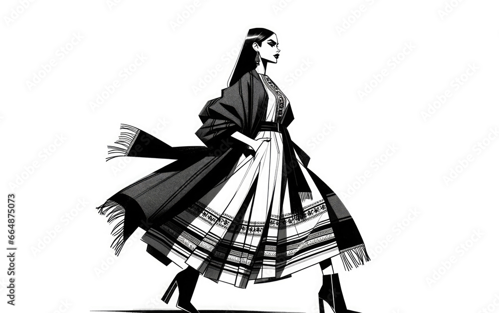 Fototapeta premium silhouette of a woman in a dress