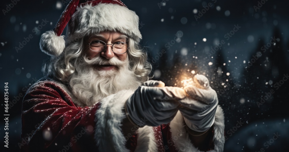 Santa Claus on Christmas, the magic of the holiday, Generative AI