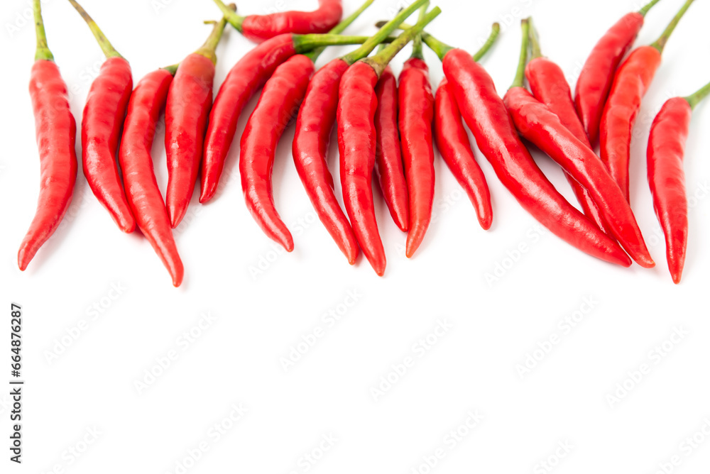 Red chili pepper isolated on white background. Set of ripe and fresh red chili peppers. Red chili pepper isolated on white background. Set of ripe and fresh red chili peppers.