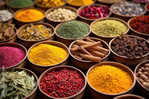 colorful indian spices carefully arranged © altitudevisual