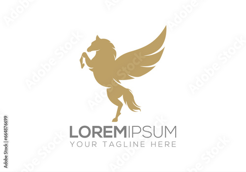 horse logo, horse wings, wings logo, Pegasus logo, pegasus, creature, fantasy, horses 