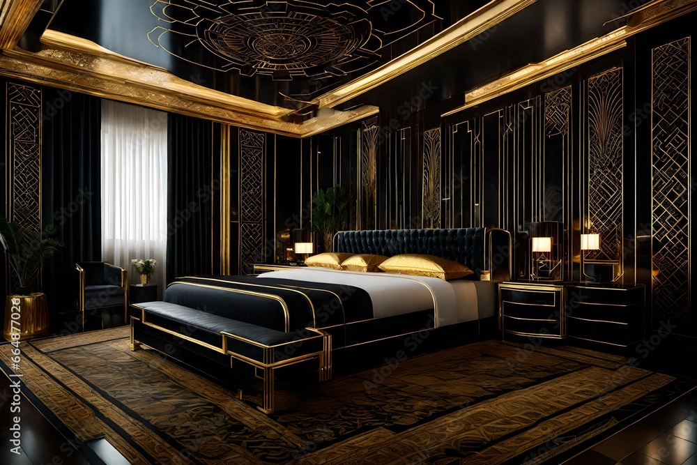 Obraz na płótnie luxury hotel bedroom w salonie