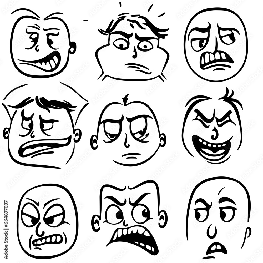 Comic face. outline vector Generative AI Comic face. outline vector Generative AI