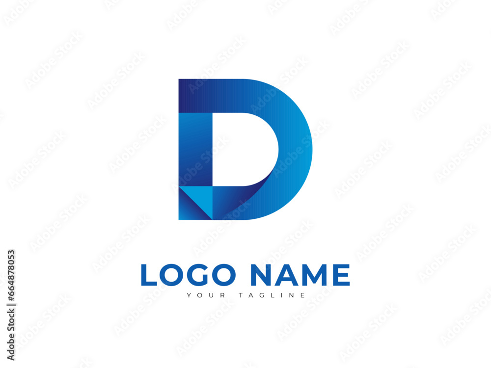 Letter D Paper gradient Logo Letter D Paper gradient Logo