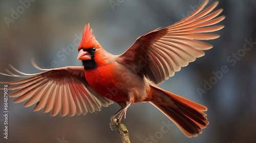 Northern Cardinal coming in for a landing. © MdImam
