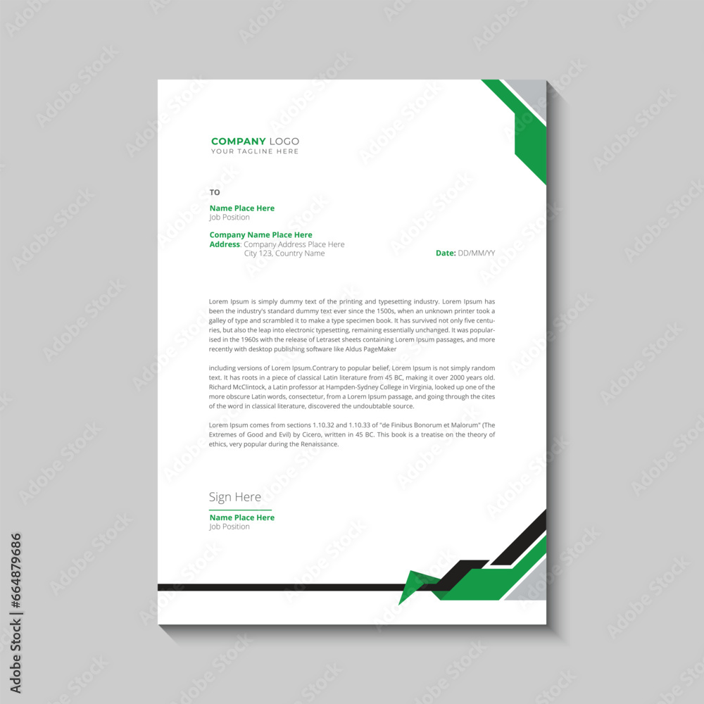 Modern and business letterhead design template Modern and business letterhead design template
