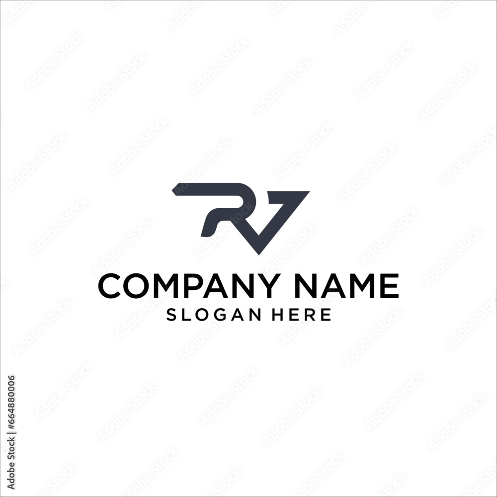 Alphabet letters RV and VR monogram logo Alphabet letters RV and VR monogram logo