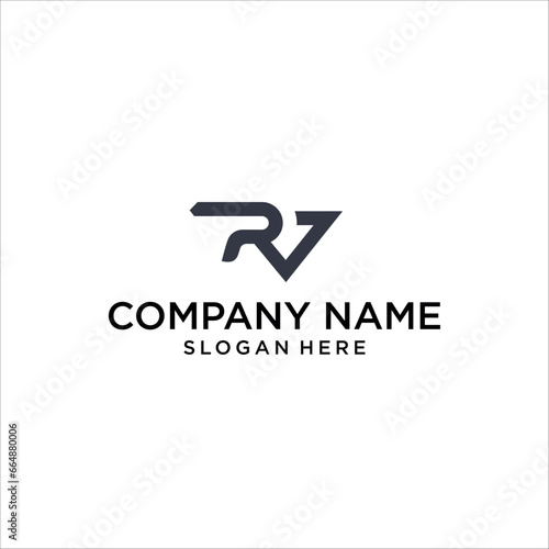 Alphabet letters RV and VR monogram logo