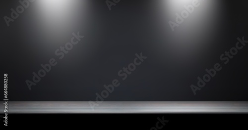 simple black background with spotlights from above. Generative AI