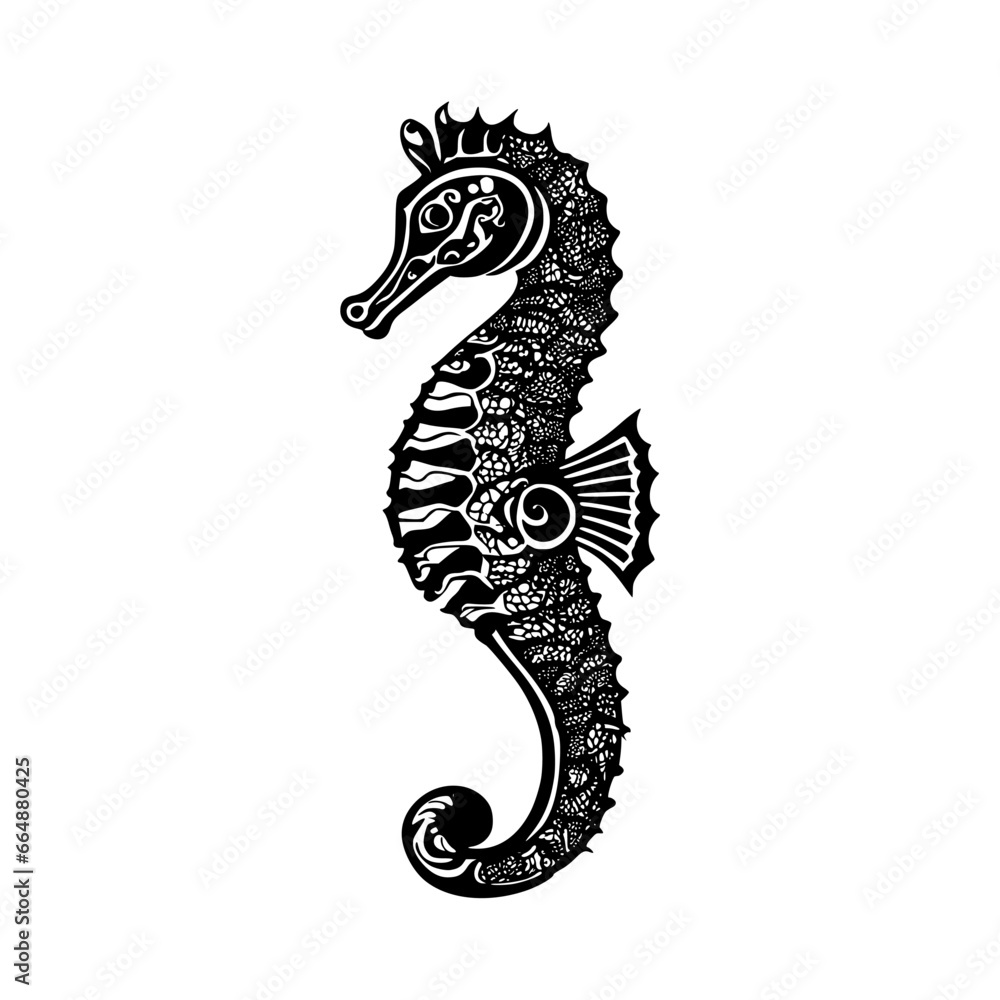 Obraz premium seahorse vector illustration