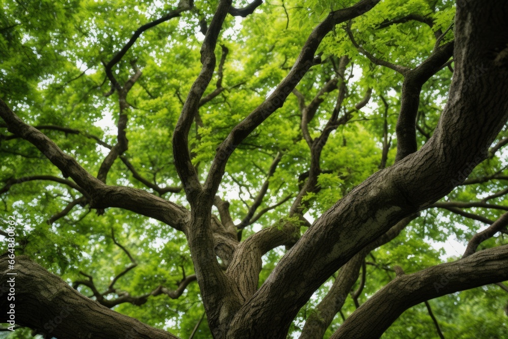 tightly-intertwined branches of two trees