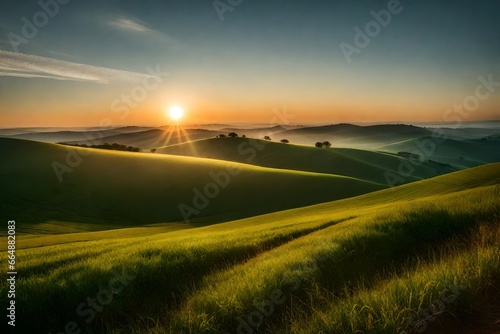 sunset over the field