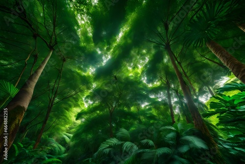 green forest in the morning