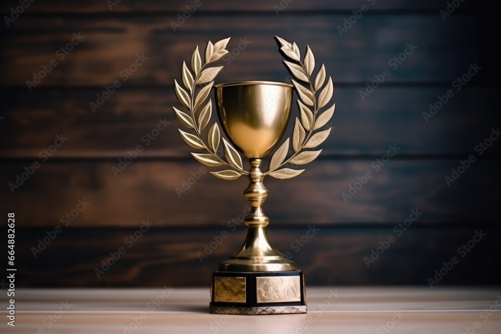 metallic trophy with a laurel wreath pattern metallic trophy with a laurel wreath pattern