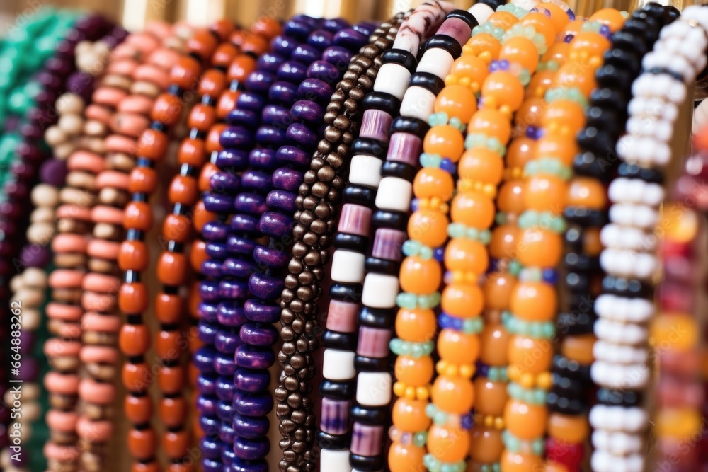 handmade bead necklaces hanging on a rack handmade bead necklaces hanging on a rack