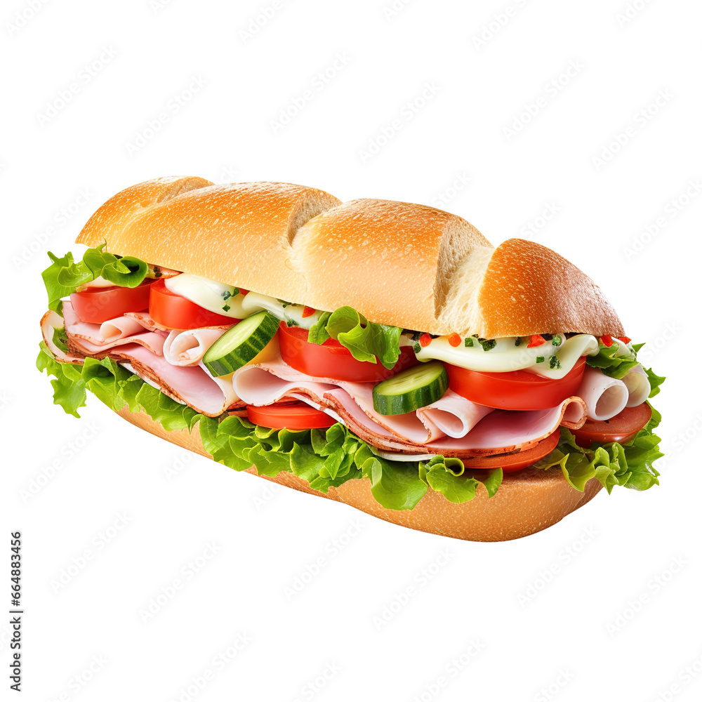 sandwich with ham and vegetables isolated on transparent background Remove png, Clipping Path sandwich with ham and vegetables isolated on transparent background Remove png, Clipping Path