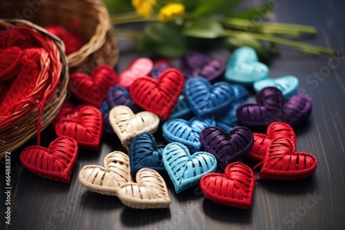 danish christmas hearts woven in festive colors