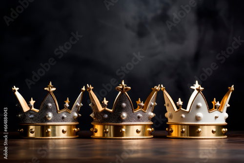 Three crowns as a symbol of the celebration of the Day of the Three Kings