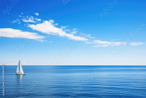a sailboat alone on the open sea © altitudevisual