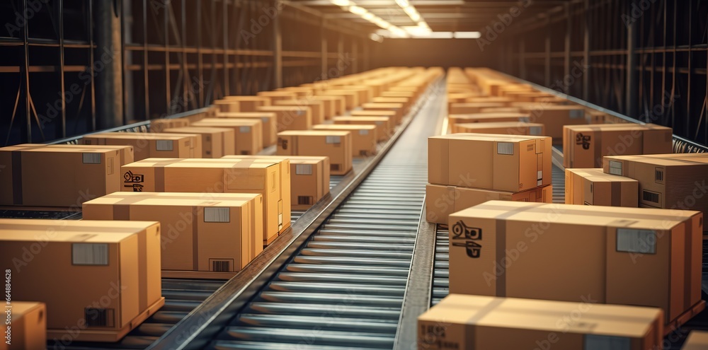 a large pile of cardboard in a goods shipping warehouse. a large pile of cardboard in a goods shipping warehouse.