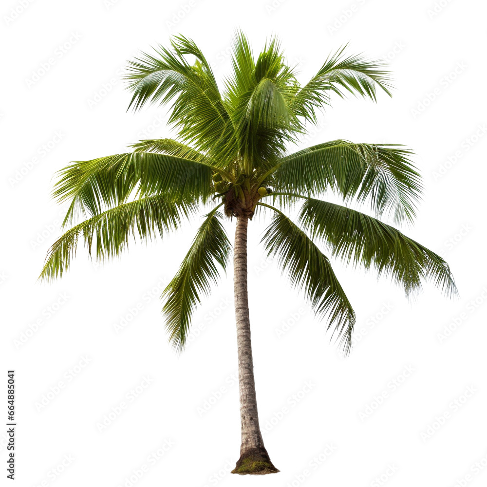 Fototapeta premium Coconut trees isolated, AI Generated