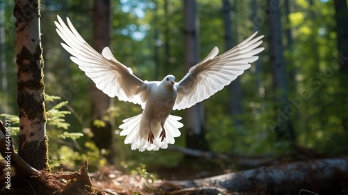 white dove in flight generated by AI