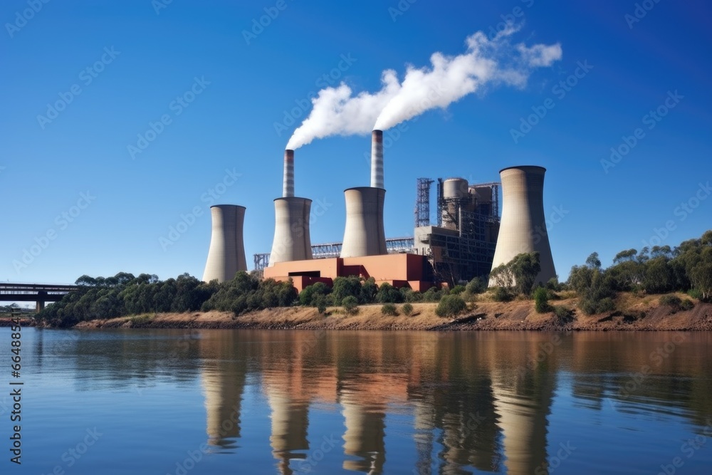 power station towers releasing steam power station towers releasing steam