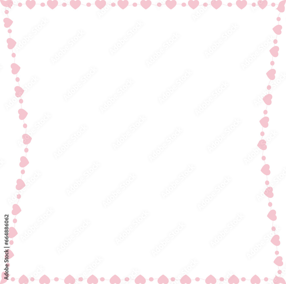 Rectangle Frame Heart Frame cute pink pastel decoration love pattern classic romantic horizontal vintage frames heart border art Elements design border decoration element decor