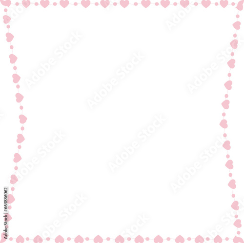 Rectangle Frame Heart Frame cute pink pastel decoration love pattern classic romantic horizontal vintage frames heart border art Elements design border decoration element decor © Pannaruj