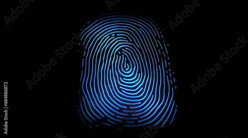 Wallpaper Mural blue fingerprint on black Torontodigital.ca