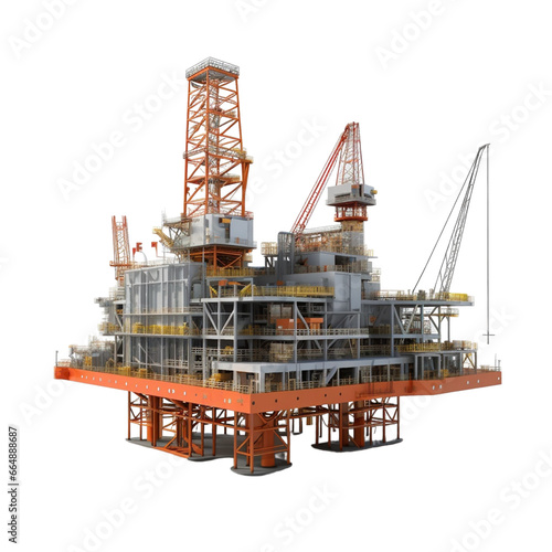 Oil rig isolated, AI Generated