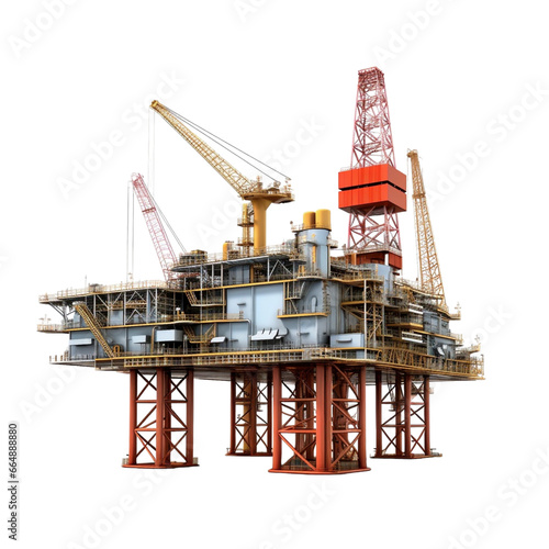 Oil rig isolated, AI Generated photo