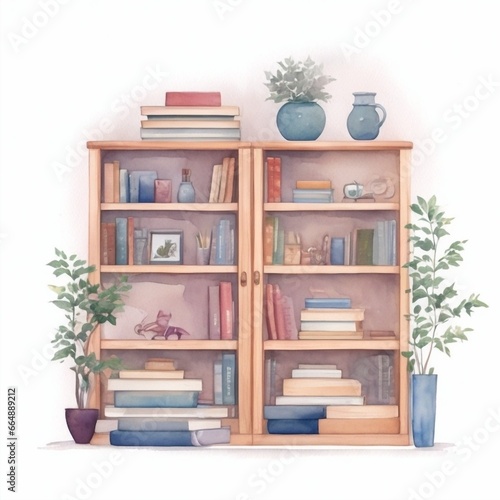 Wallpaper Mural bookcase with books Torontodigital.ca