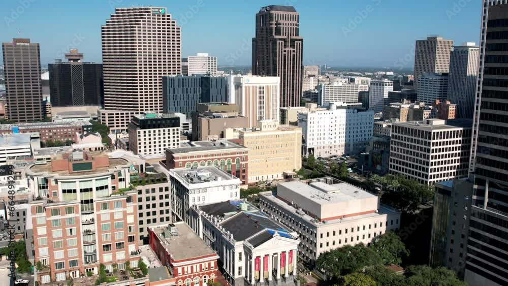 A breathtaking panoramic view of the New Orleans skyline seen from above A breathtaking panoramic view of the New Orleans skyline seen from above