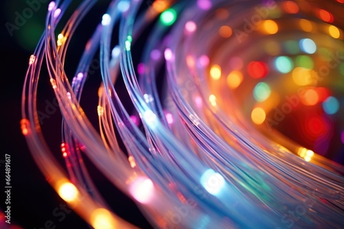 fiber optic cables arranged in a spiral