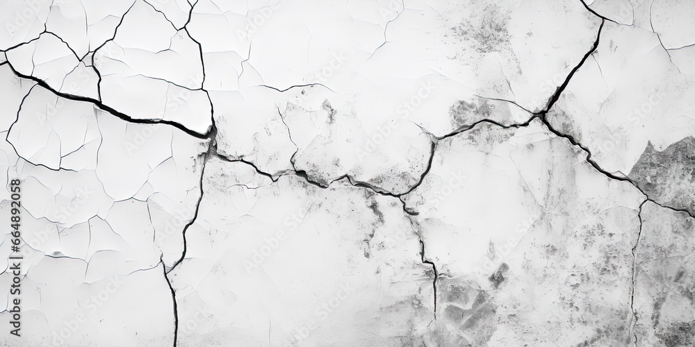 Obraz premium Weathered elegance. Vintage white concrete wall with texture. Aged beauty. Grunge background of cracked. Urban decay with appeal