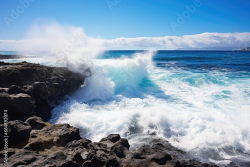 ocean waves crashing against an unexplored shore