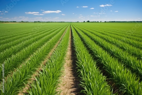 symmetrically planted wheat rows